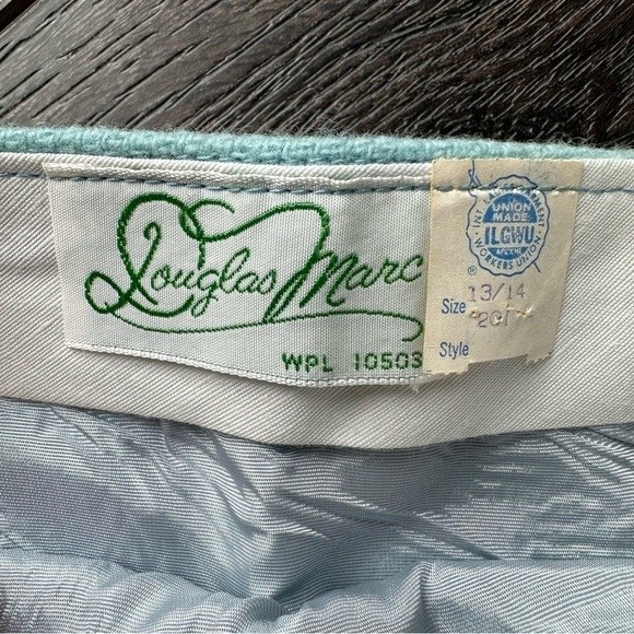 Vintage Deadstock Douglas Marc wool pencil skirt green midi made in USA teal - Picture 5 of 12